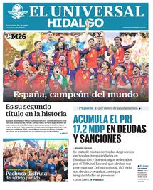 Portada EL Universal Hidalgo 20/7/26