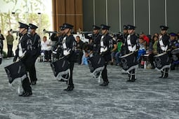 Realizan concurso estatal de bandas de guerra