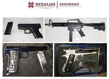 Detienen en Actopan a tres hombres por portación ilegal de armas y detonaciones de fuego