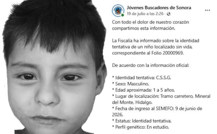 Difunden identidad tentativa de menor hallado sin vida en Mineral del Monte; perfil genético sigue en análisis
