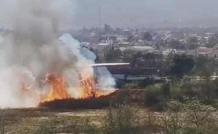 Se registra incendio en predio de Tulancingo