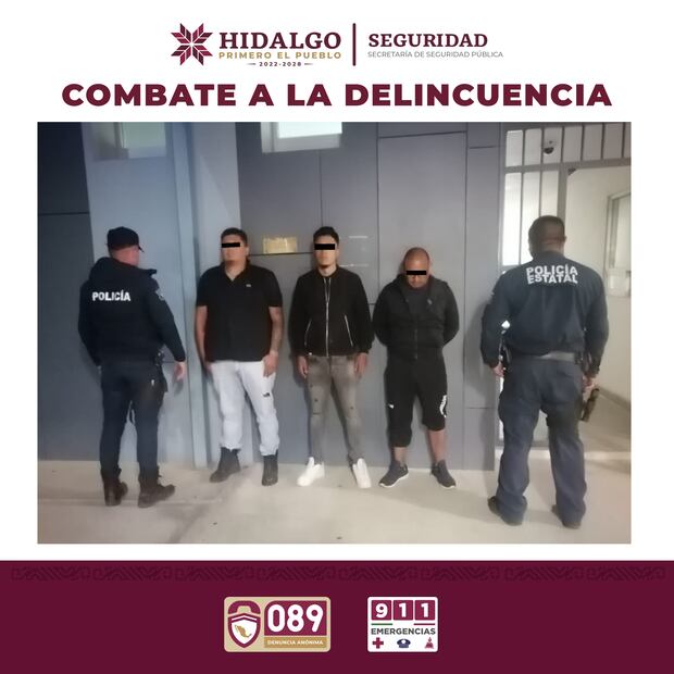 Capturan a banda de robos de autopartes en Pachuca; tres detenidos y sustancias aseguradas | Foto:SSPH