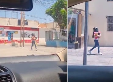 Niña genera debate en redes tras salir con máscara de soldar en SLP