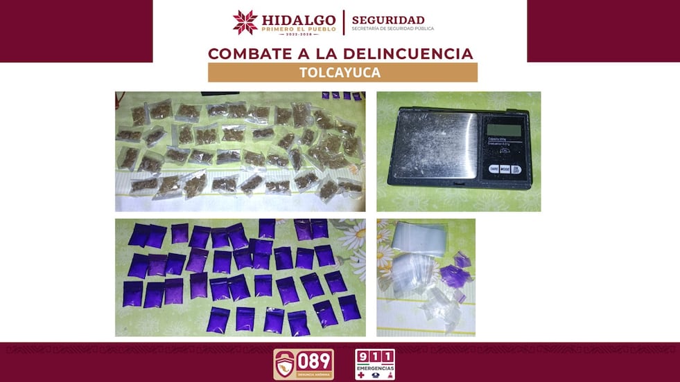 Catean vivienda en Tolcayuca y detienen a mujer con 380 dosis de presuntas drogas