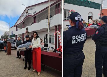 Santiago Tulantepec entrega uniformes y equipamiento a su policía municipal
