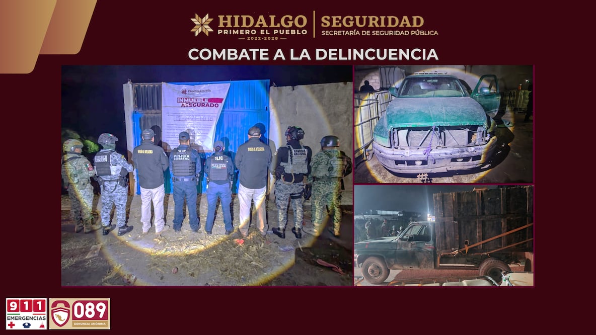 Cateo en Tula deja hidrocarburo y droga asegurados | Fotos: SSPH