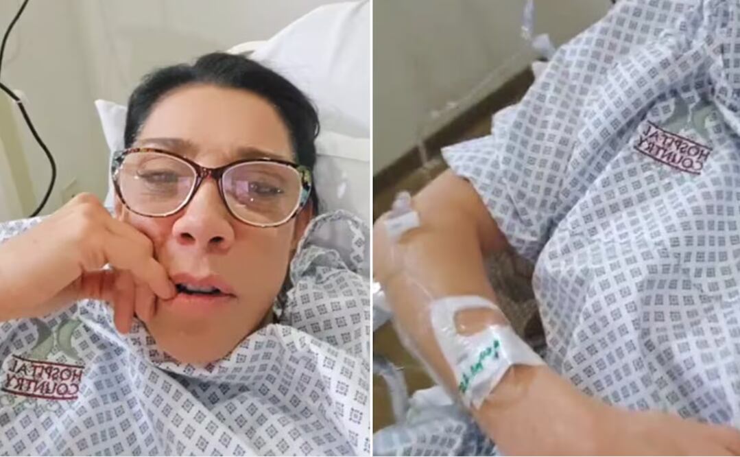 Cynthia Klitbo en el hospital tras ser mordida por una araña viuda negra.