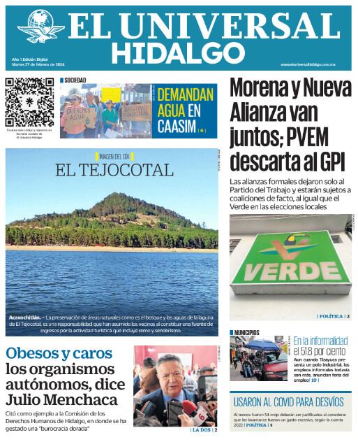 Portada El Universal Hidalgo 280224