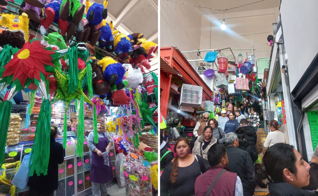 Las piñatas tradicionales están entre los 80 y hasta los 100 pesos; de figura la más sencilla cuesta 150 pesos y son de figuras navideñas | Fotos: Miriam Aviles