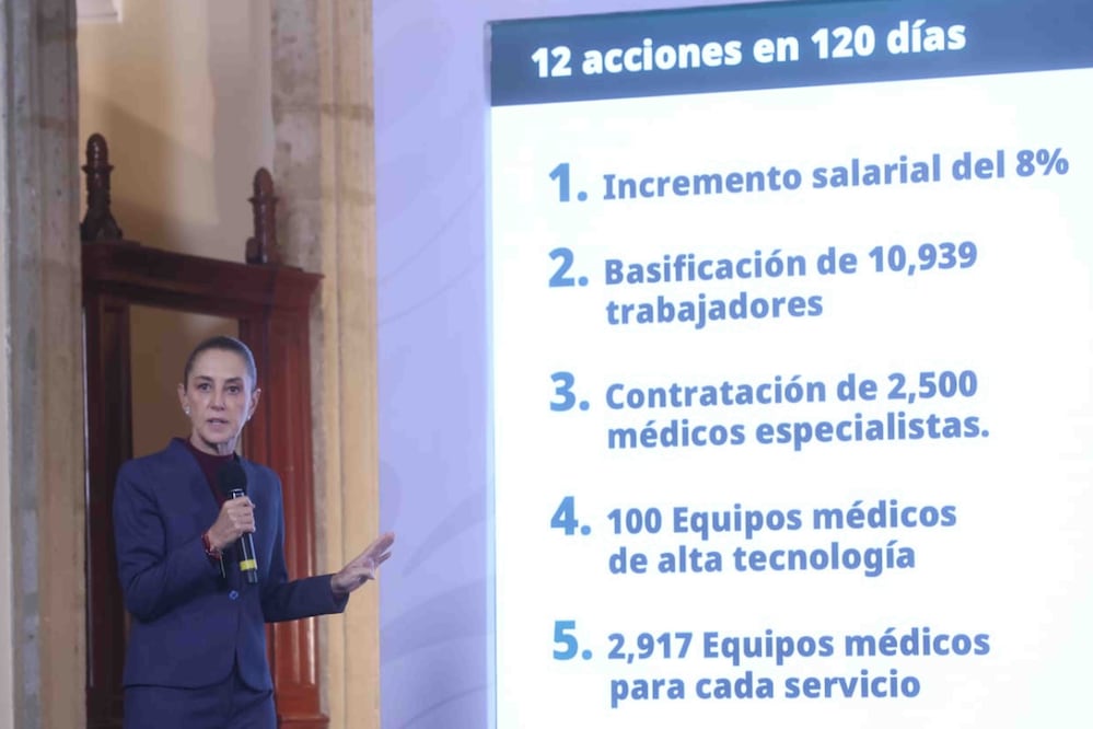 La presidenta Claudia Sheinbaum durante su conferencia matutina desde Palacio Nacional. Foto: Agencia EL UNIVERSAL/Luis Camacho/RDB.