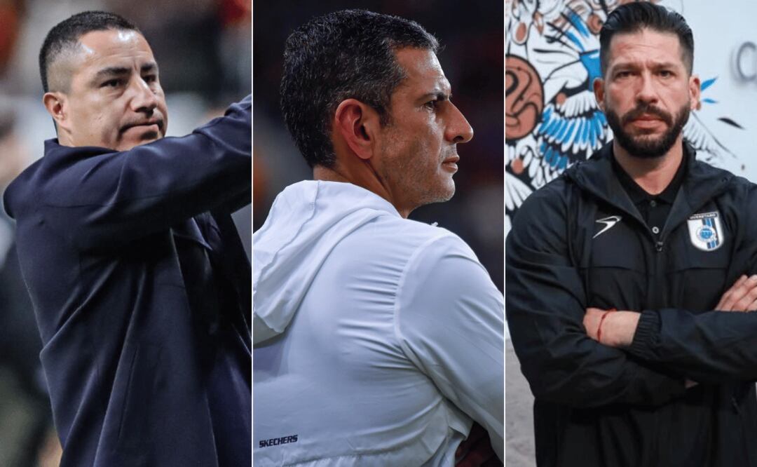 Efraín Juárez, Jimmy Lozano y Benjamín Mora son los únicos técnicos mexicano que se encuentran dirigiendo un equipo en la Primera División de la Liga MX I Foto: @Tuzos @pumas y @Club_Queretaro