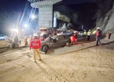 Cáe cimbra sobre automóvil en Omitlán