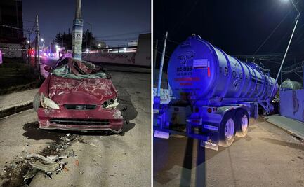 Tráiler robado causa caos en Tizayuca y termina atorado en un poste