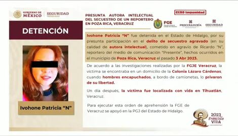 Detienen en Pachuca a mujer acusada de secuestro a periodista