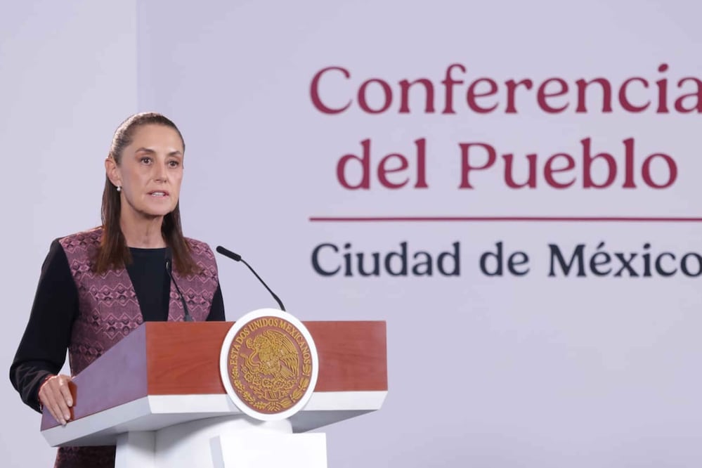 La presidenta Claudia Sheinbaum durante su conferencia matutina desde Palacio Nacional. Foto: Agencia EL UNIVERSAL/Fernanda Rojas/RDB.
