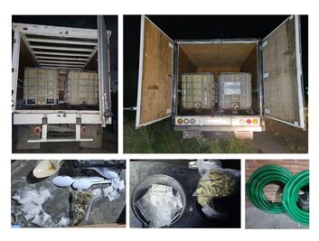 Aseguran 35 mil litros de hidrocarburo, ocho vehículos 900 dosis de narcóticos en Atotonilco de Tula 