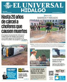 Portada El Universal Hidalgo 17/4/26