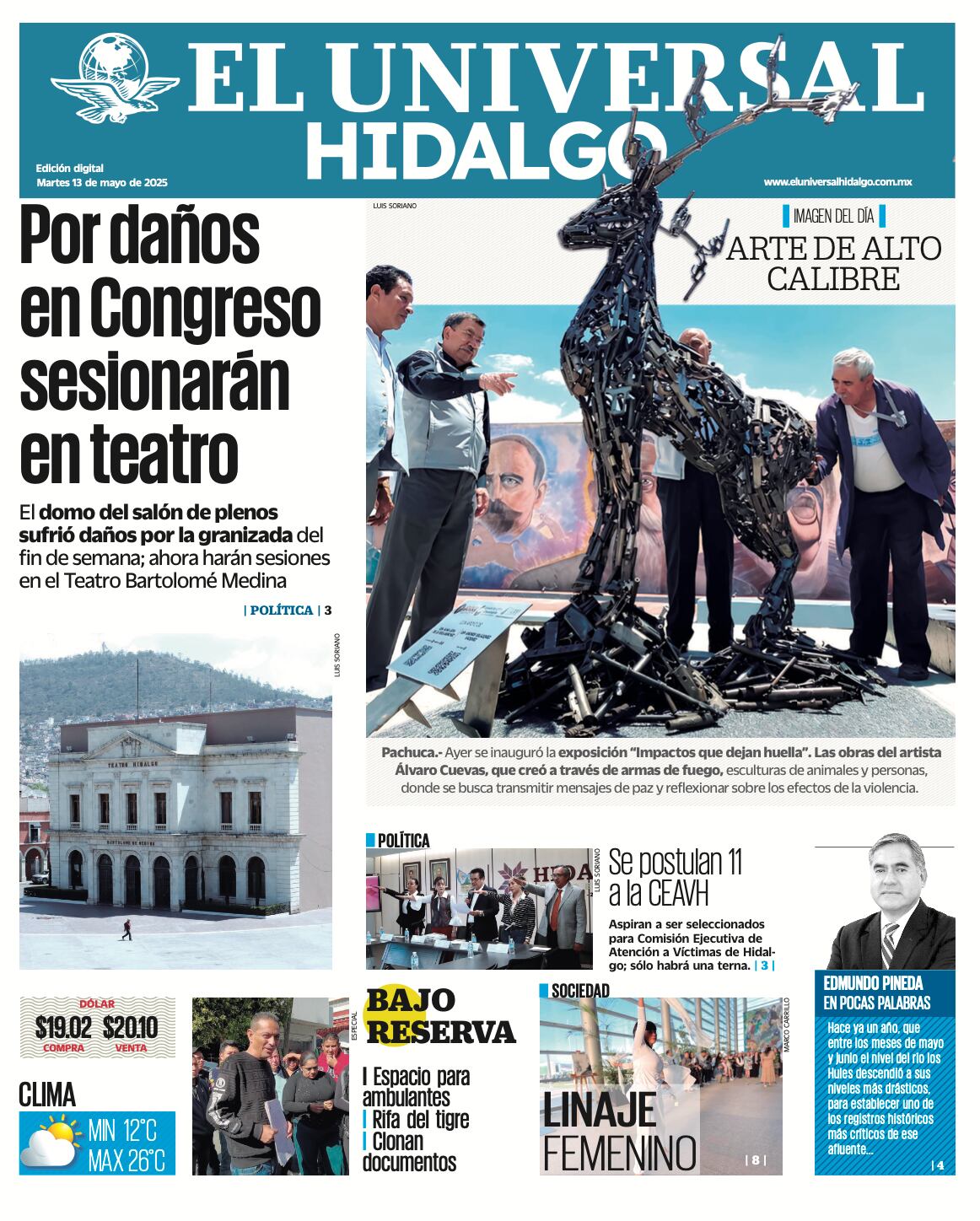 Portada El Universal Hidalgo 130525