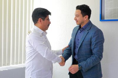 Hugo Aguilar se reúne con el secretario del Despacho del Gobernador en víspera de asumir la presidencia de la SCJN