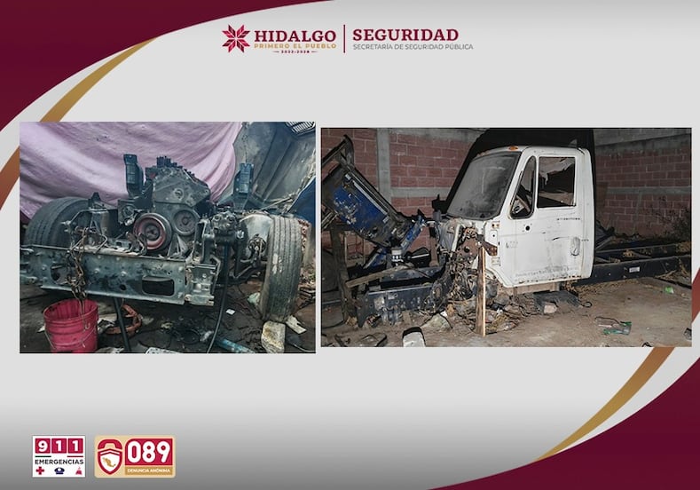 Aseguran inmueble usado para desmantelar transporte robado en Tizayuca