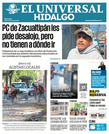 Portada El Universal Hidalgo 150126