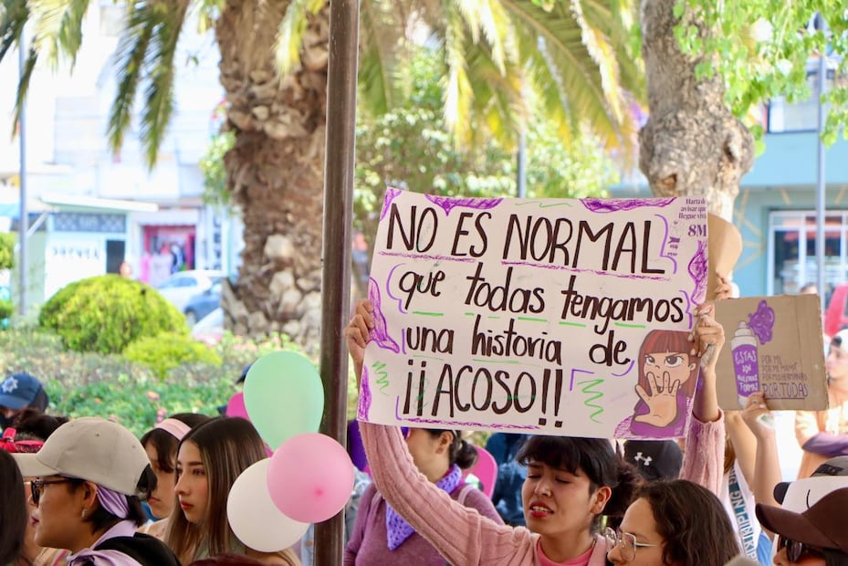 Marcha del 8M en Tizayuca se desarrolla de forma pacífica | Foto: Javier Quezada