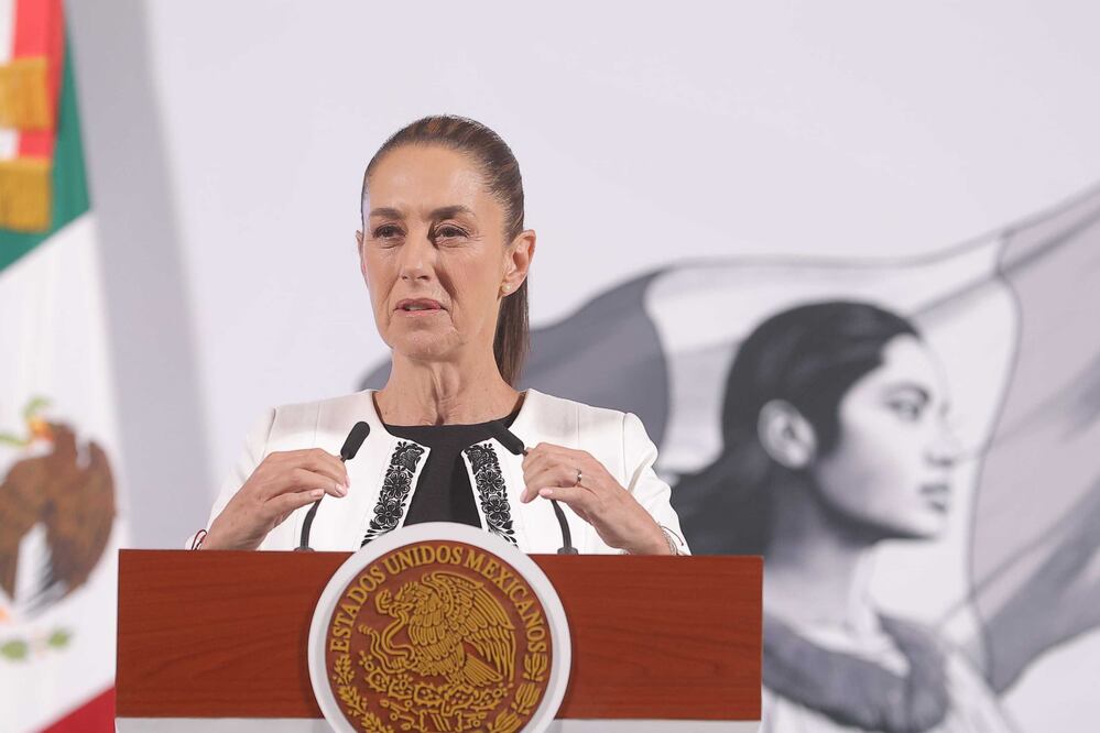 La presidenta Claudia Sheinbaum durante su conferencia matutina desde Palacio Nacional. Foto: Agencia EL UNIVERSAL/Gabriel Pano/RDB.