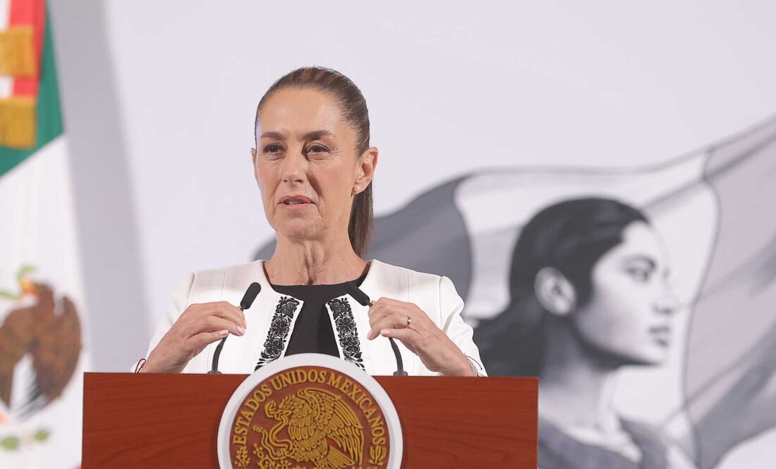 La presidenta Claudia Sheinbaum durante su conferencia matutina desde Palacio Nacional. Foto: Agencia EL UNIVERSAL/Gabriel Pano/RDB.