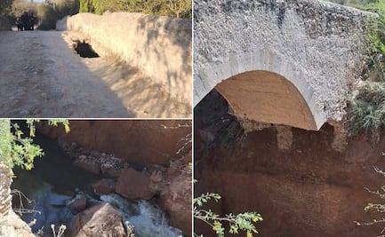 Colapsa el puente histórico en Ixmiquilpan