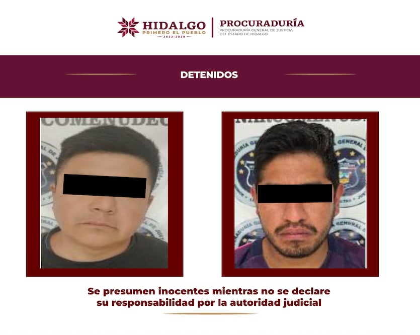 Cateo en Pachuca termina con dos detenidos y el aseguramiento de armas y presunta droga | Fotos: PGJEH