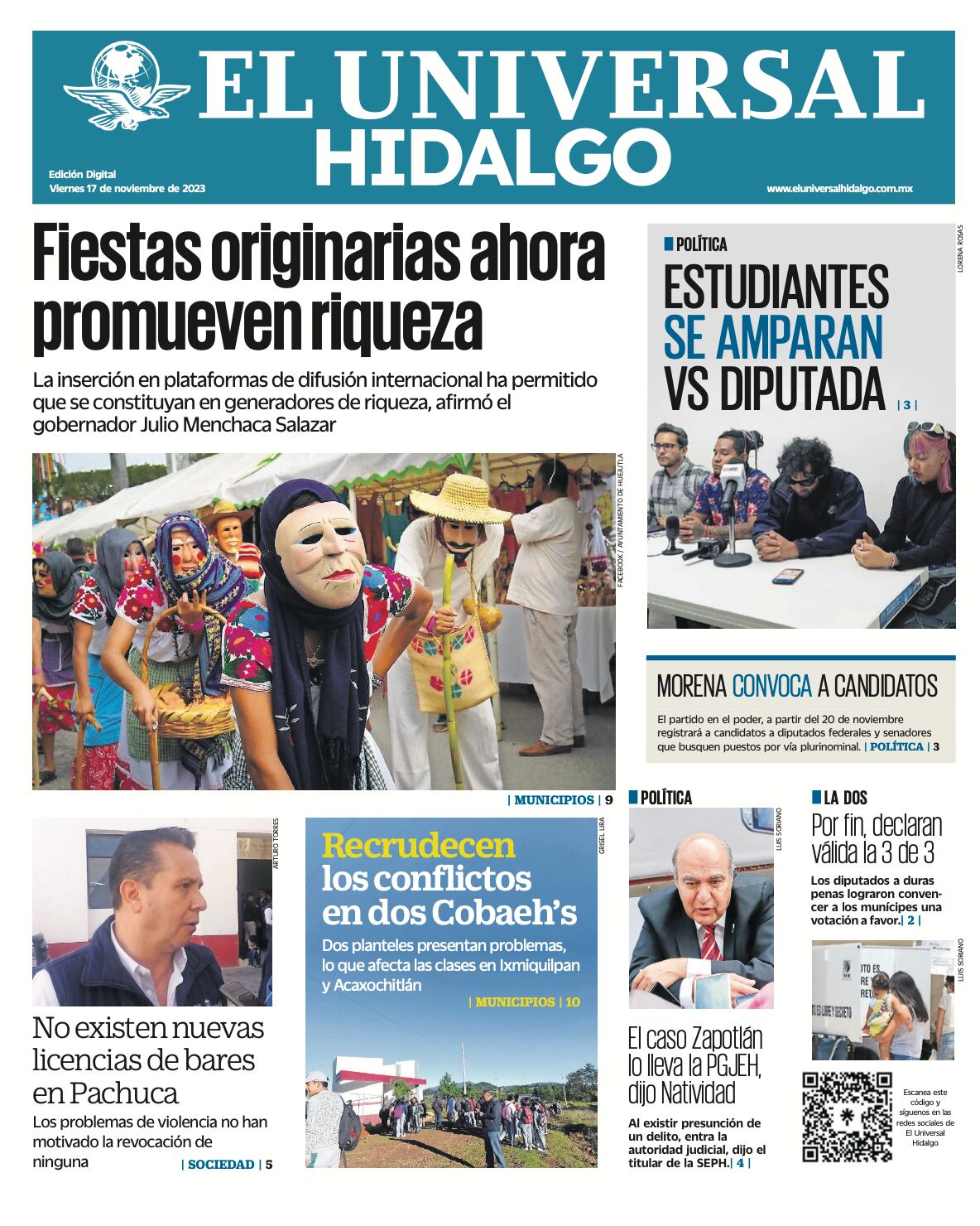 Portada El Universal Hidalgo 171123