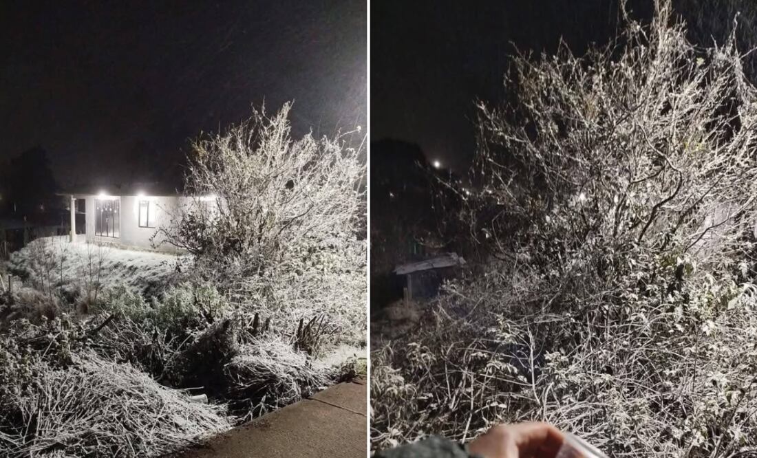 Reportan caída de agua nieve en Agua Blanca I Foto: Redes Sociales Juan Reyes Mather y Gustavo Adolfo