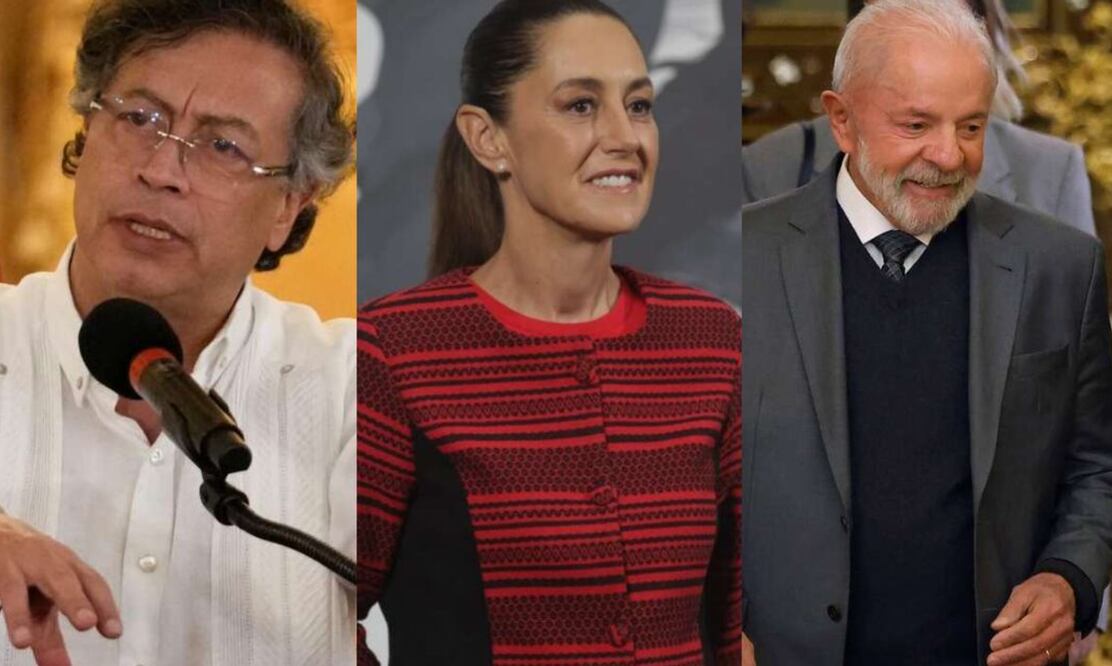 Gustavo Petro, Presidente de Colombia, Claudia Sheinbaum, Presidenta de México y Luiz Inácio Lula da Silva, Presidente de Brasil. Foto: EL UNIVERSAL y especial