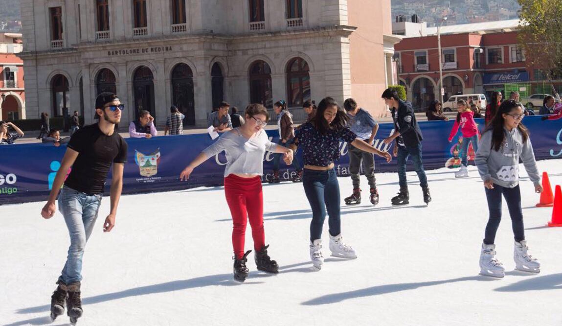 La Pista de patinaje por celebraciones navideñas será montada este año en las instalaciones de la Feria de Pachuca Foto: Especial