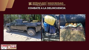 Aseguran a dos personas con mil 200 litros de hidrocarburo en Ixmiquilpan