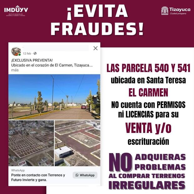 Alertan por venta irregular de terrenos en Tizayuca; detectan más de 188 asentamientos | Captura de pantalla