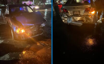 Colisión en una noche lluviosa en Pachuca