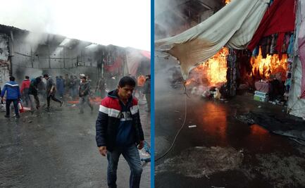 Acuden SEDENA y Protección Civil tras incendio en la Plaza del Vestido