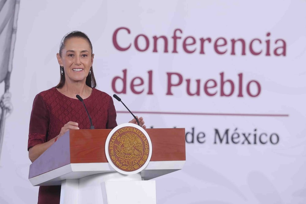 La presidenta Claudia Sheinbaum durante su conferencia matutina desde Palacio Nacional. Foto: Agencia EL UNIVERSAL/Gabriel Pano/RDB.