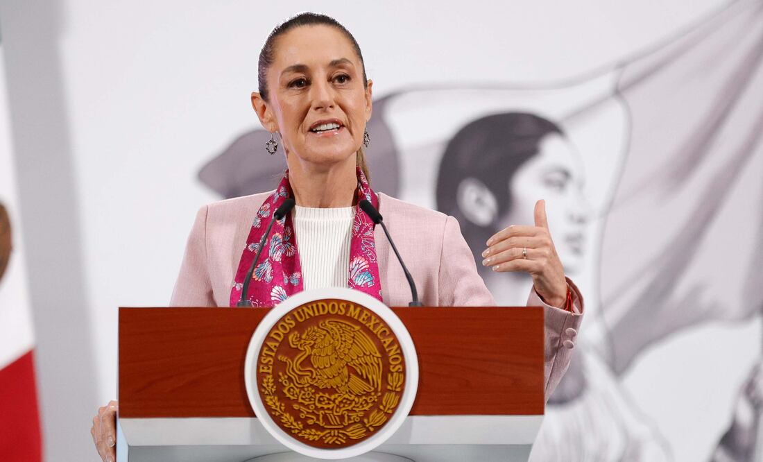 La presidenta Claudia Sheinbaum durante su conferencia matutina desde Palacio Nacional. Foto: Agencia EL UNIVERSAL/Diego Simón Sánchez/RDB.