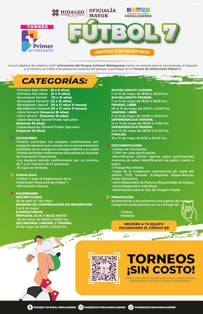 Futbol 7 toma el Parque Cultural Hidalguense en su primer aniversario | Cortesía: Parque Cultural Hidalguense