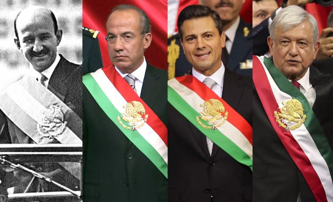 De izquierda a derecha los expresidentes: Carlos Salinas de Gortari, Felipe Calderon Hinojosa; y el actual presidente de México, Andrés Manuel López Obrador.