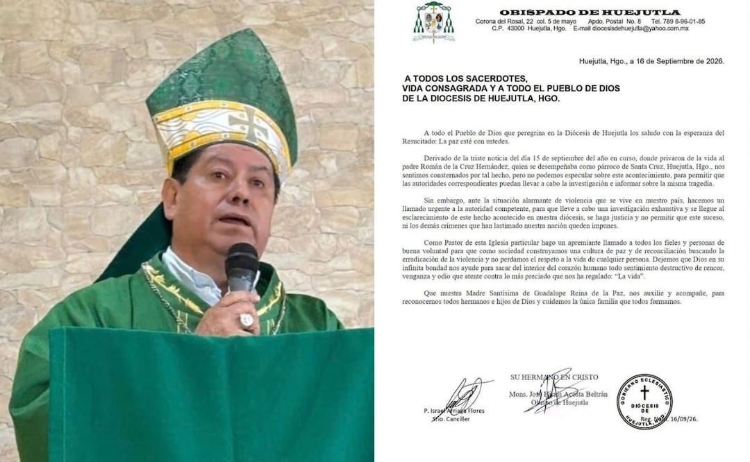 Obispo de Huejutla pide esclarecer homicidio de sacerdote | Foto: especial
