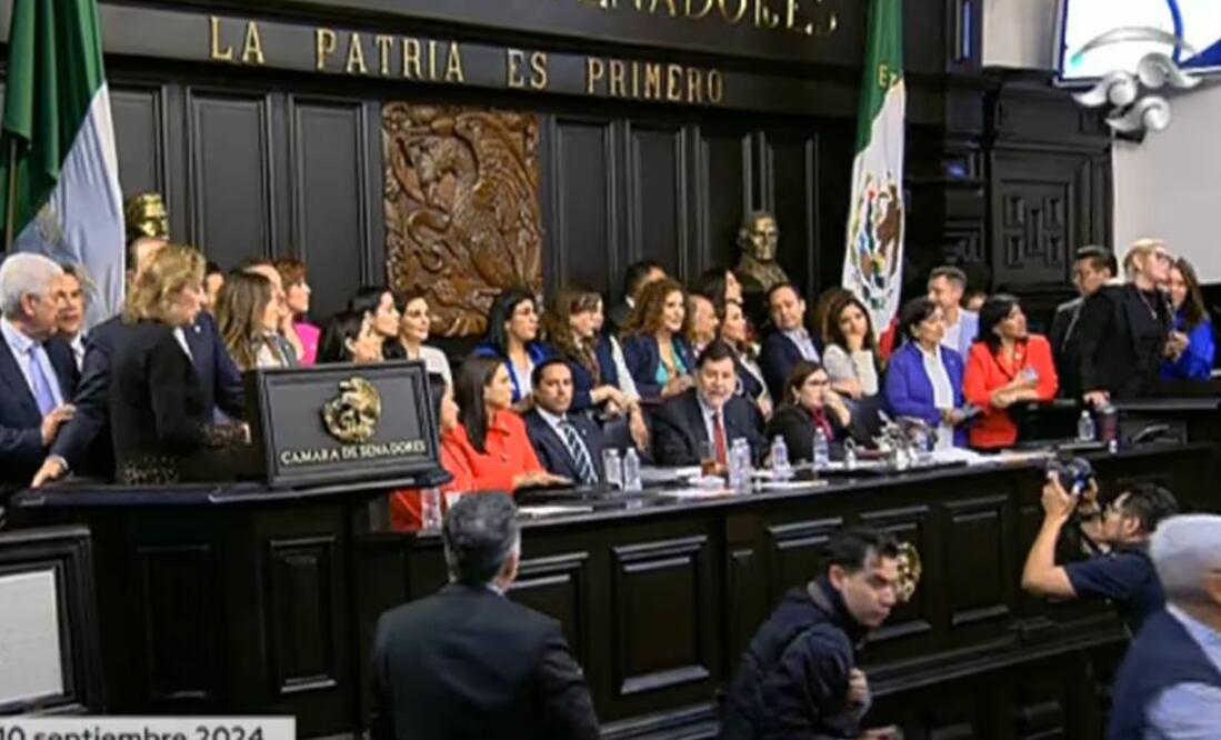 Senadores votan por reforma judicial. Foto: Captura de pantalla