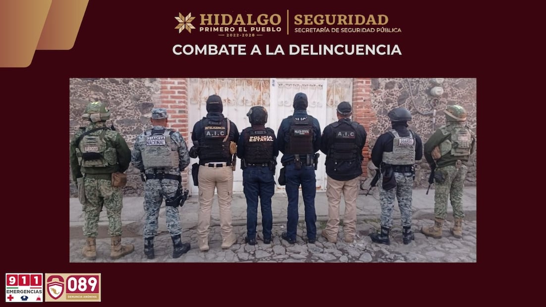 Detienen a encargado del C2 de Villa de Tezontepec durante cateo | Foto: SSPH