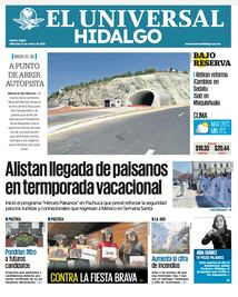 Portada EL Universal Hidalgo 190325