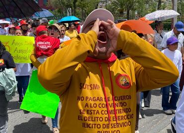 Trabajadores del SUTSMP marchan en defensa de su líder