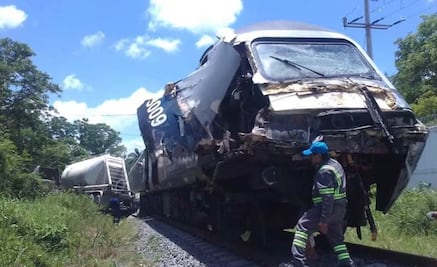 Tráiler impacta a Tren Interoceánico en Macuspana, Tabasco; Marina reporta lesionados