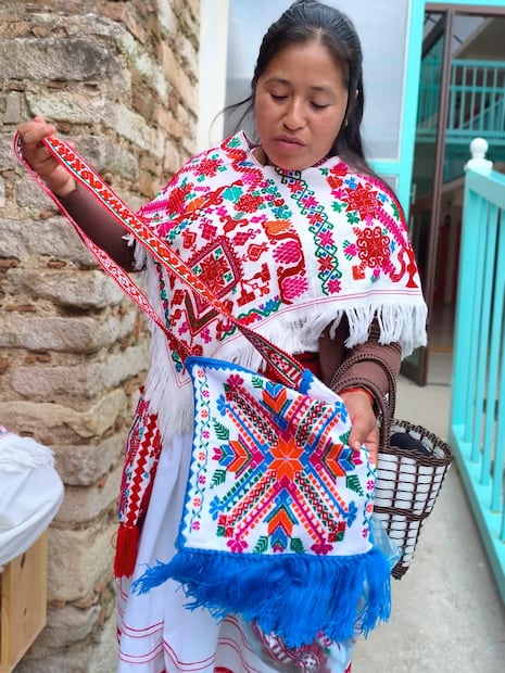 Josefina Guzmán Rojas y Erika Escorcia Vargas explicaron en entrevista que actualmente enfrentan la reproducción de sus bordados mediante impresión o máquinas de bordado. I Foto: Mirely Santos