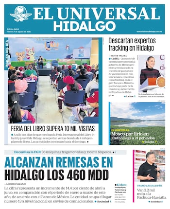 Portada El Universal Hidalgo 7/8/26